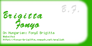 brigitta fonyo business card